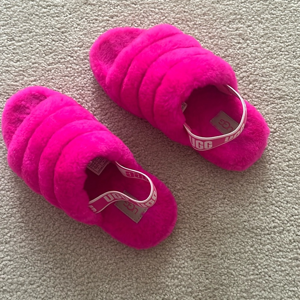 Hot pink UGG slippers